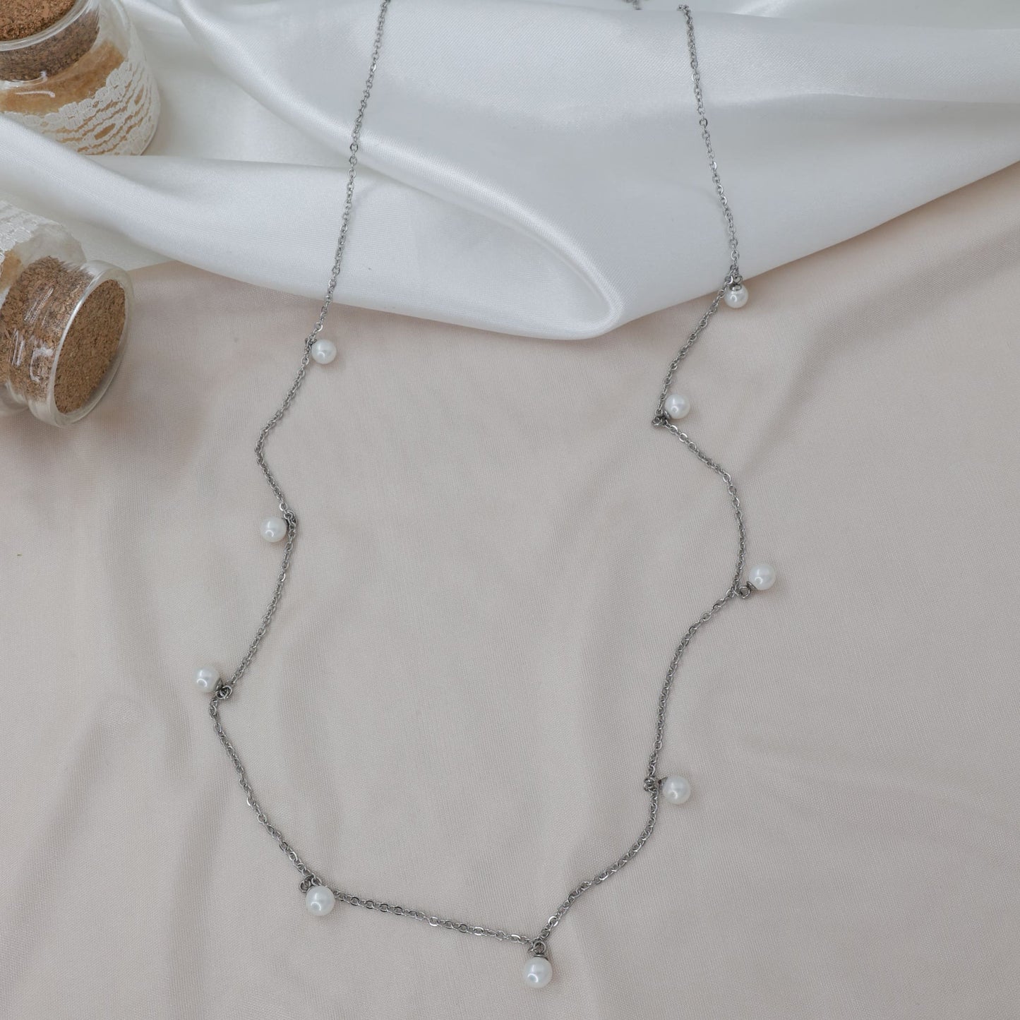 Aλυσίδα κοιλιάς/μέσης με πέρλες Mar & Mar Ariela Belly Chain από ανοξείδωτο ατσάλι