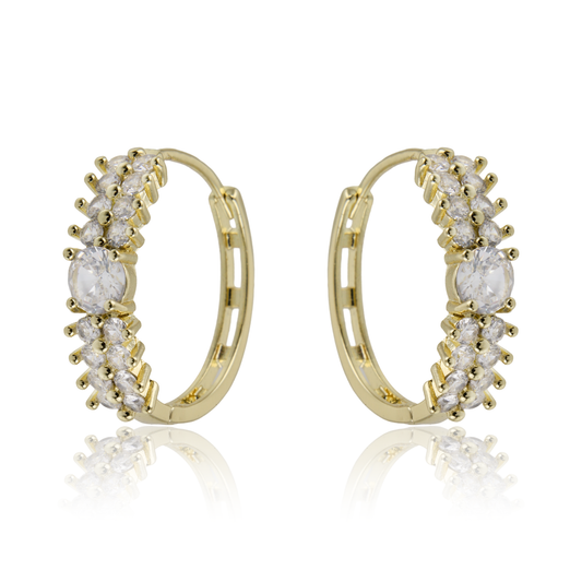 Σκουλαρίκια κρίκοι με ζιργκόν Mar and Mar Diana από ανοξείδωτο ατσάλι