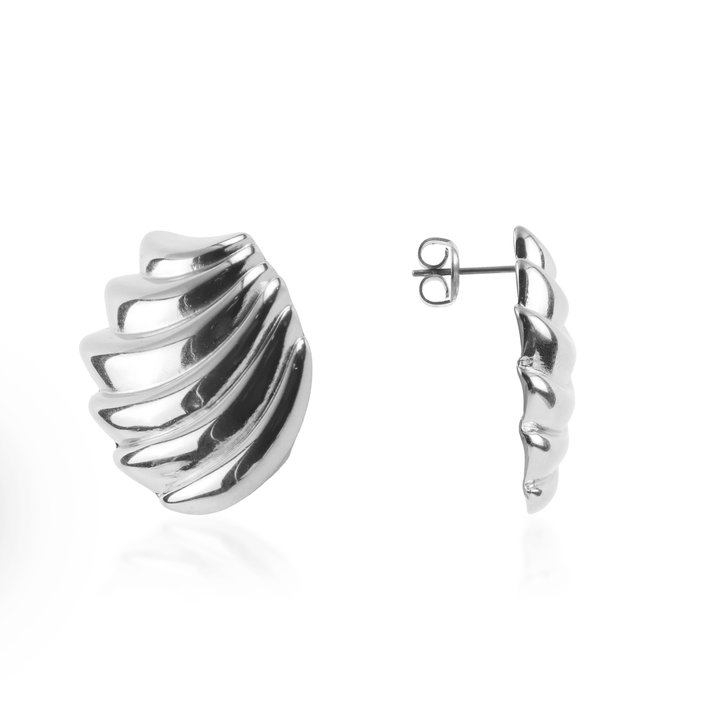 Σκουλαρίκια καρφωτά Mar and Mar Blair Silver από ανοξείδωτο ατσάλι