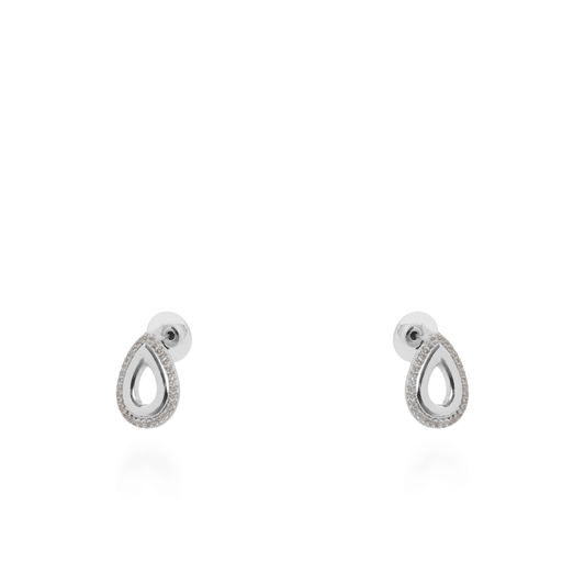 Σκουλαρίκια καρφωτά με ζιργκόν Mar and Mar Devey (Silver)