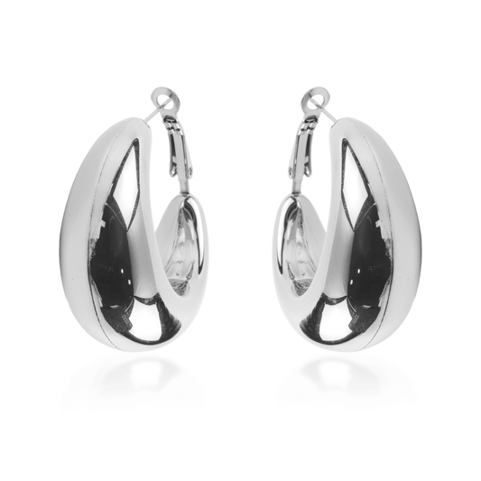 Σκουλαρίκια κρίκοι Mar and Mar Bellona Silver από ανοξείδωτο ατσάλι