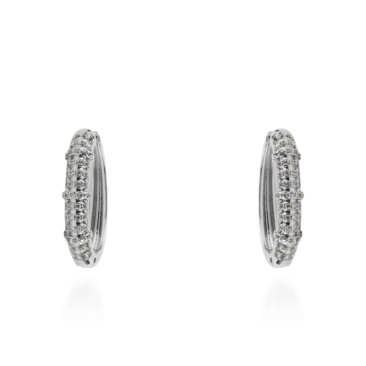 Σκουλαρίκια κρίκοι με ζιργκόν Mar and Mar Cylina (Silver)