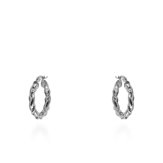Σκουλαρίκια κρίκοι Mar and Mar Villy (Silver) από ανοξείδωτο ατσάλι