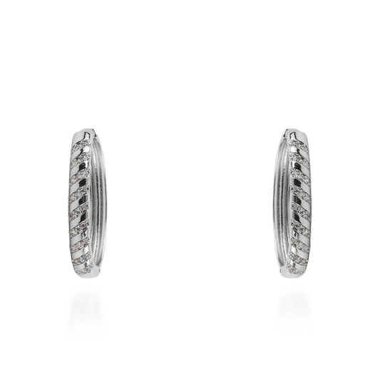 Σκουλαρίκια κρίκοι με ζιργκόν Mar and Mar Amethea (Silver)