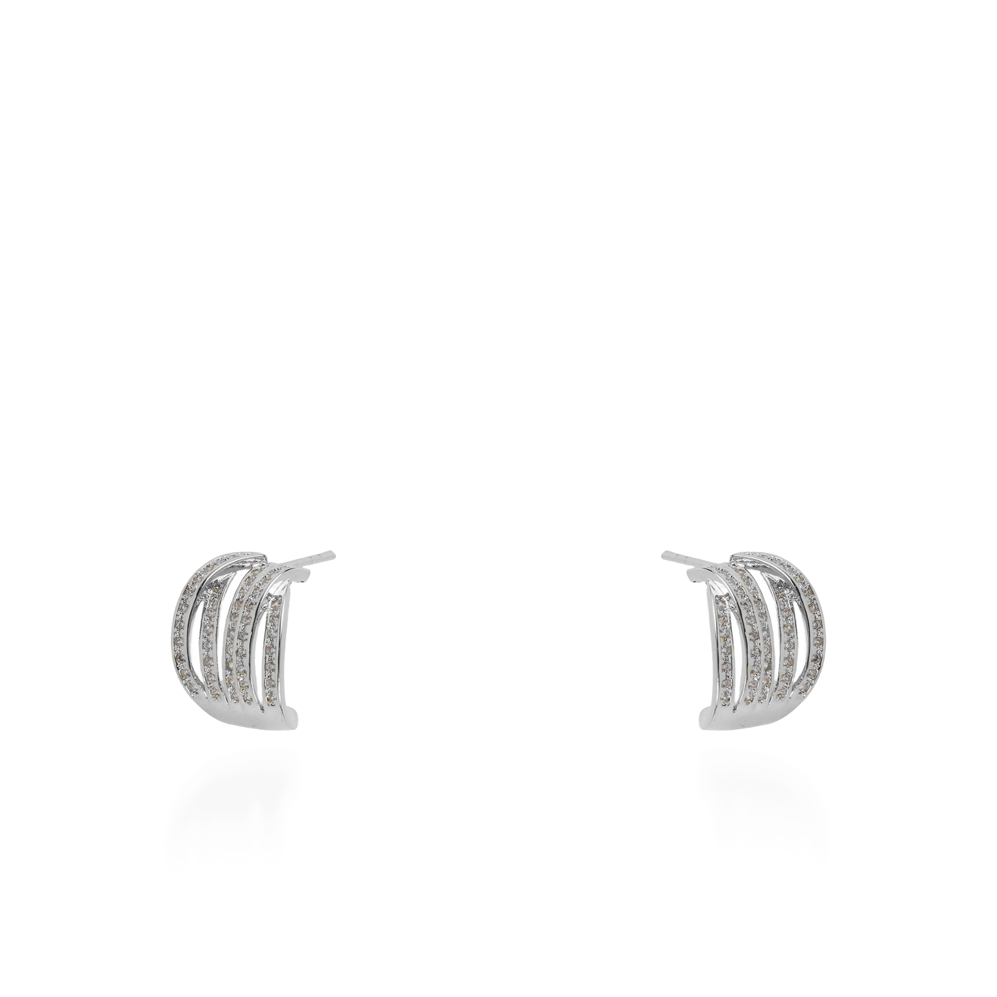 Σκουλαρίκια καρφωτά με ζιργκόν Mar and Mar Athalie (Silver)