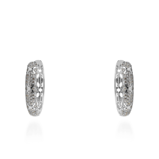 Σκουλαρίκια κρίκοι με ζιργκόν Mar and Mar Theliny (Silver)