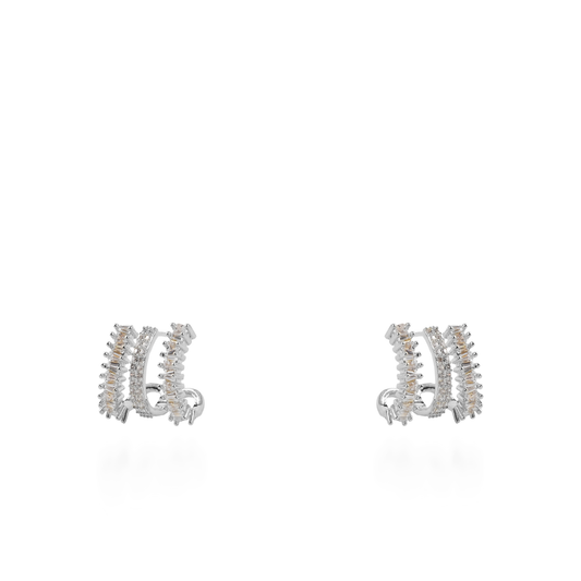 Σκουλαρίκια καρφωτά με ζιργκόν Mar and Mar Elestria (Silver)