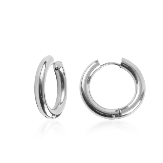 Σκουλαρίκια κρίκοι Mar and Mar Gwen Silver από ανοξείδωτο ατσάλι