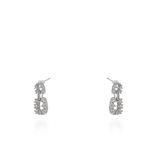 Σκουλαρίκια κρεμαστά με ζιργκόν Mar and Mar Ziora (Silver)