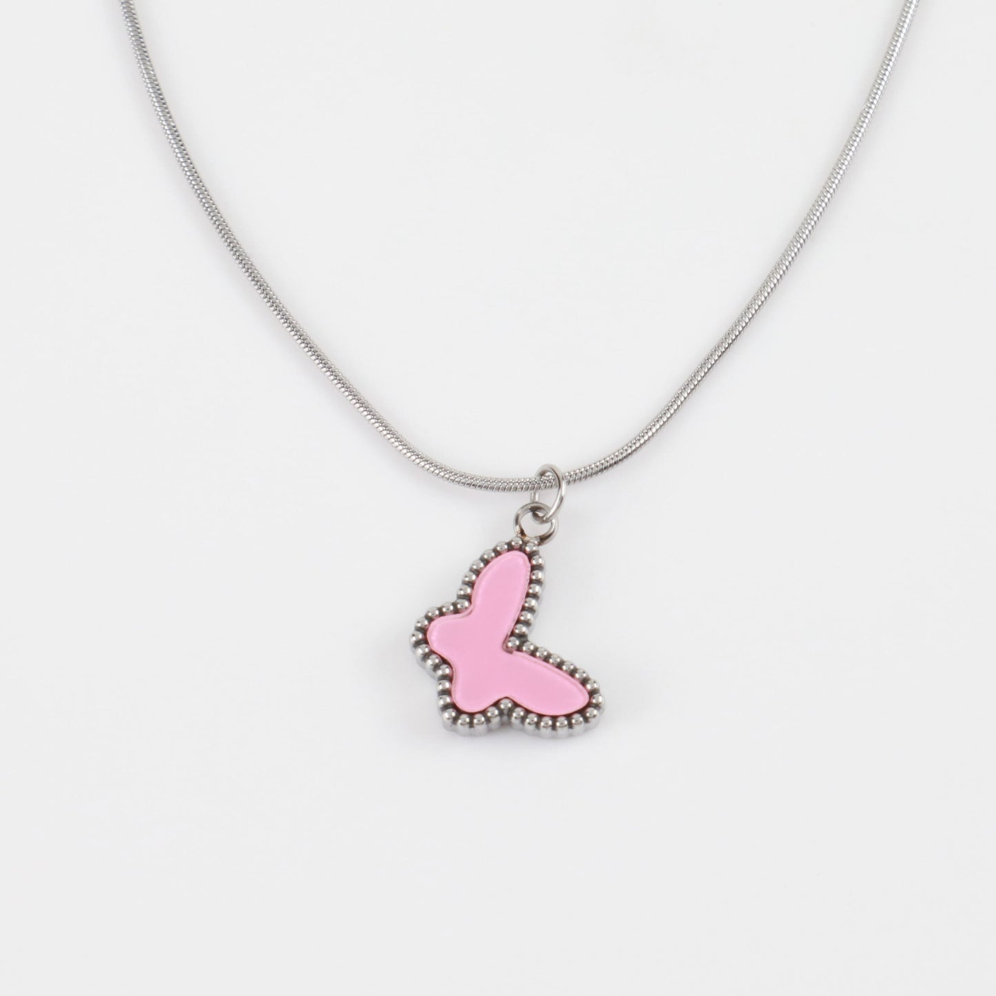 Παιδικό κολιέ με πεταλούδα Mar & Mar Pink Butterfly Kids από ανοξείδωτο ατσάλι