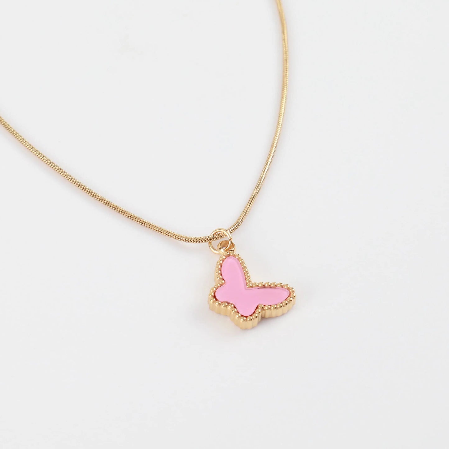 Παιδικό κολιέ με πεταλούδα Mar & Mar Pink Butterfly Kids από ανοξείδωτο ατσάλι