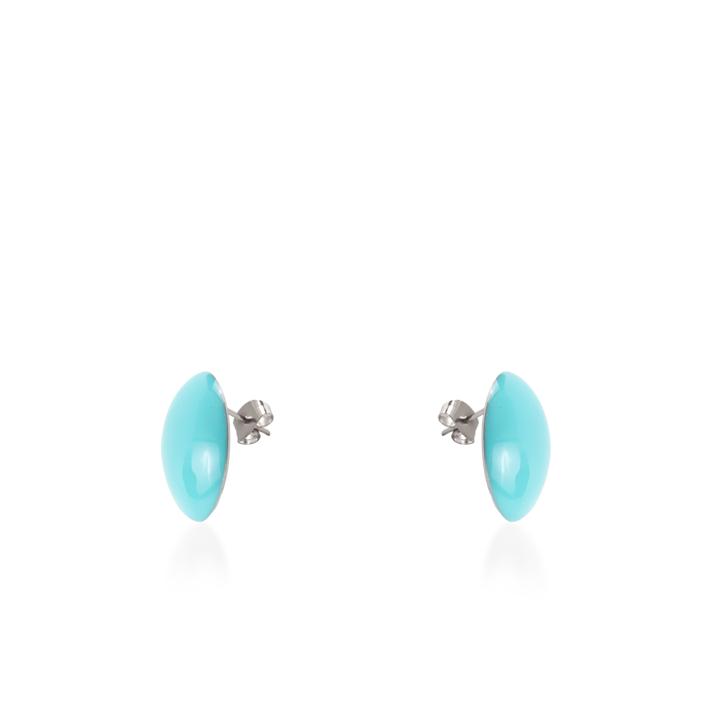 Σκουλαρίκια καρφωτά Mar and Mar Candy Silver (Turquoise) από ανοξείδωτο ατσάλι