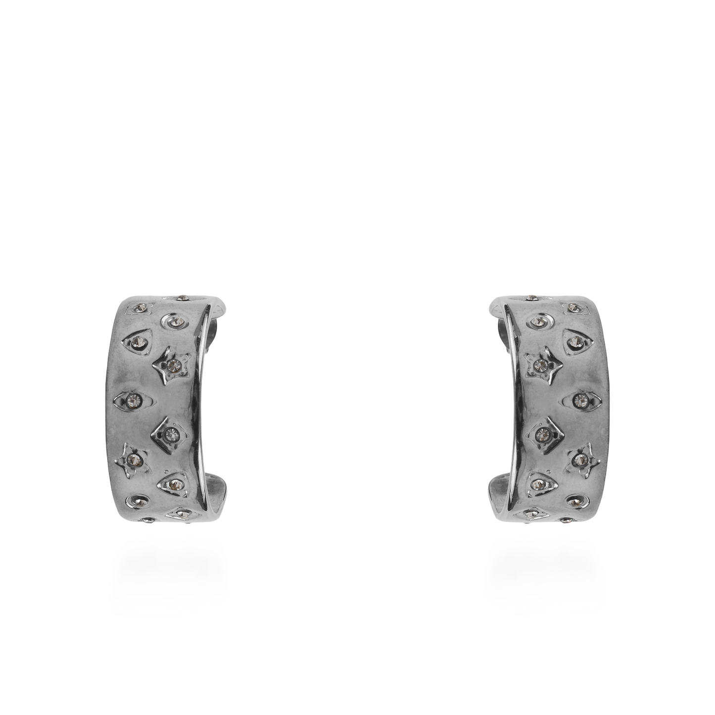 Σκουλαρίκια κρίκοι με ζιργκόν Mar and Mar Zelestry (Silver) από ανοξείδωτο ατσάλι