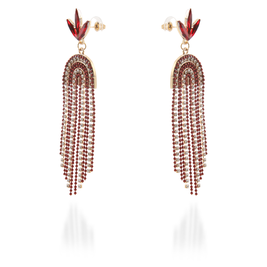 Σκουλαρίκια κρεμαστά καρδιές με πέτρες ζιργκόν Mar and Mar Adalynn