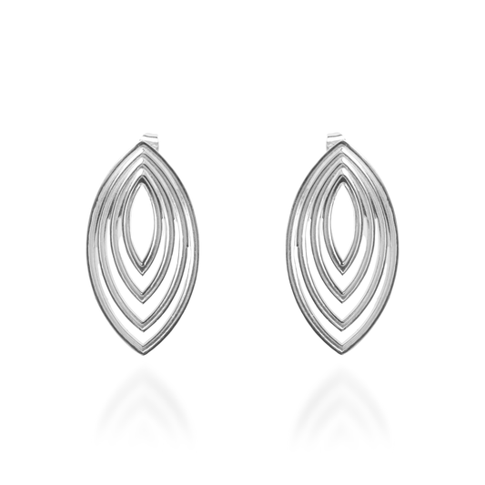 Σκουλαρίκια καρφωτά Mar and Mar Rhea Silver από ανοξείδωτο ατσάλι