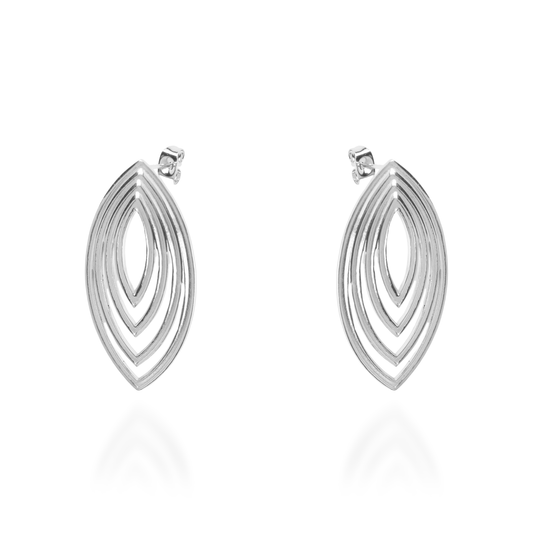 Σκουλαρίκια καρφωτά Mar and Mar Rhea Silver από ανοξείδωτο ατσάλι