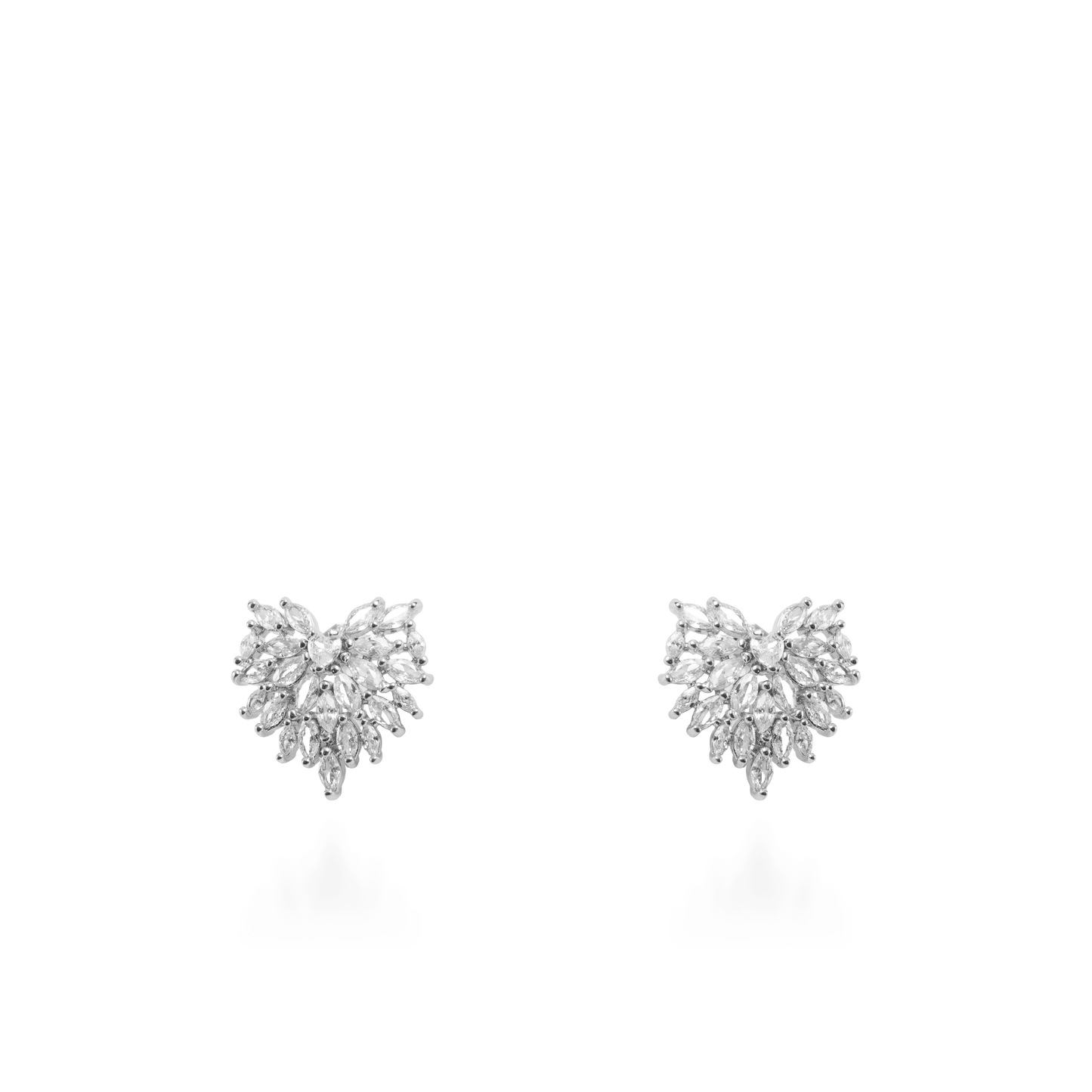 Σκουλαρίκια καρφωτά με ζιργκόν Mar and Mar Almeria Silver από ανοξείδωτο ατσάλι