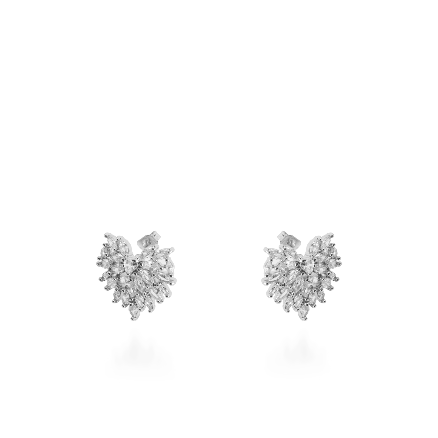 Σκουλαρίκια καρφωτά με ζιργκόν Mar and Mar Almeria Silver από ανοξείδωτο ατσάλι
