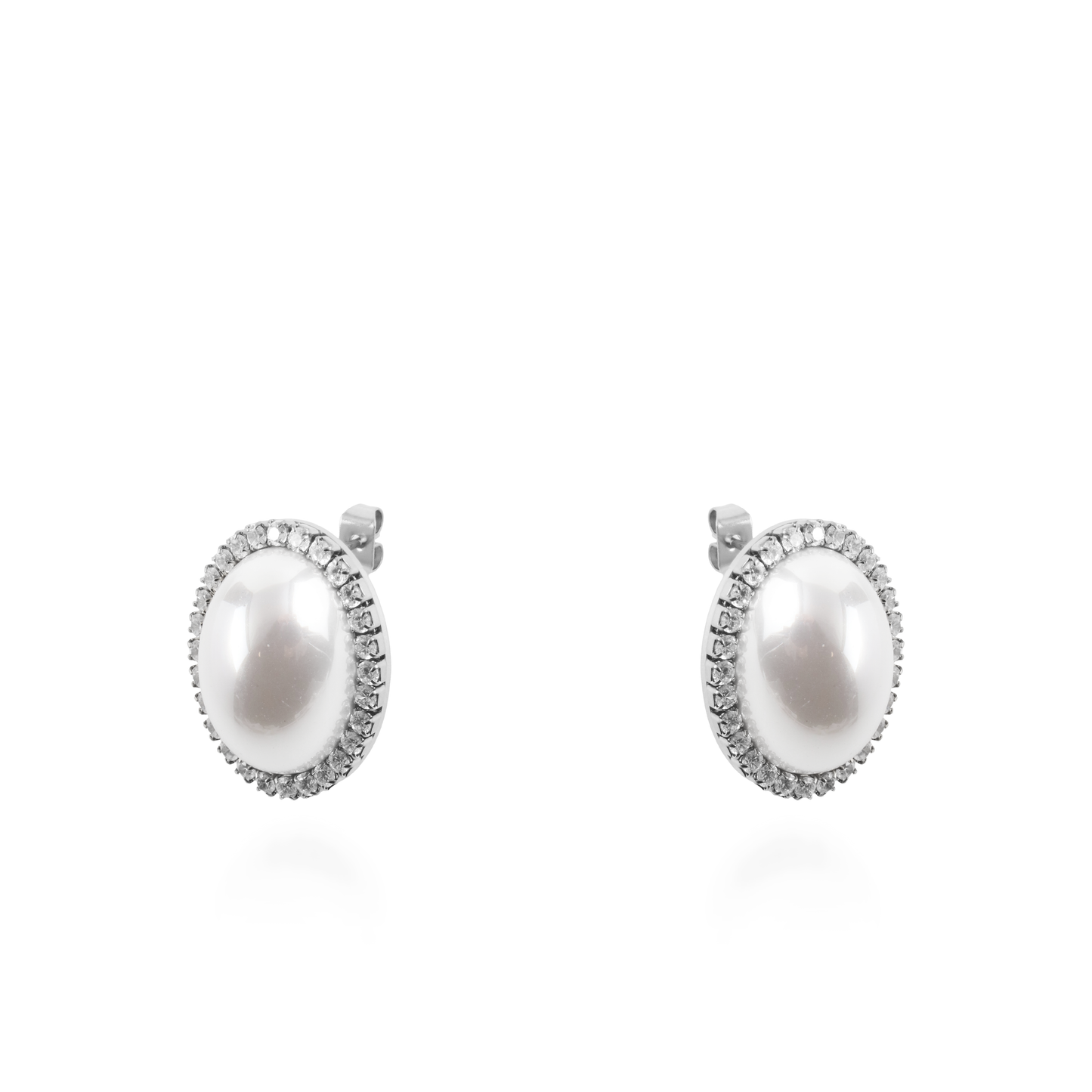 Σκουλαρίκια καρφωτά με πέρλα Mar and Mar Brittey Silver από ανοξείδωτο ατσάλι