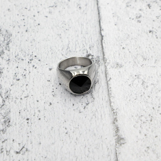 Ανδρικό δαχτυλίδι με όνυχα Mar and Mar Onyx I από ανοξείδωτο ατσάλι