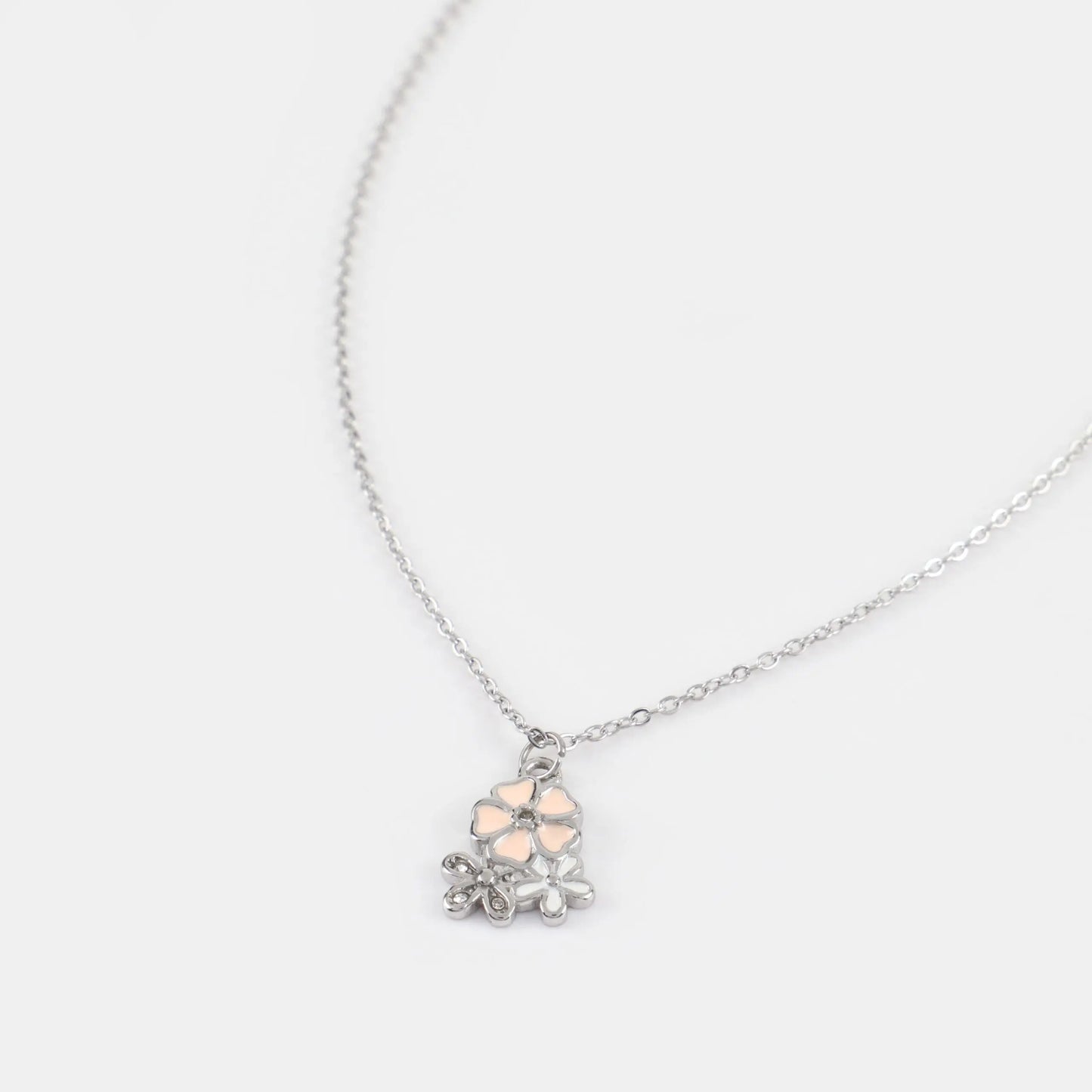 Παιδικό κολιέ με λουλούδια Mar & Mar Triple Flower Kids από ανοξείδωτο ατσάλι