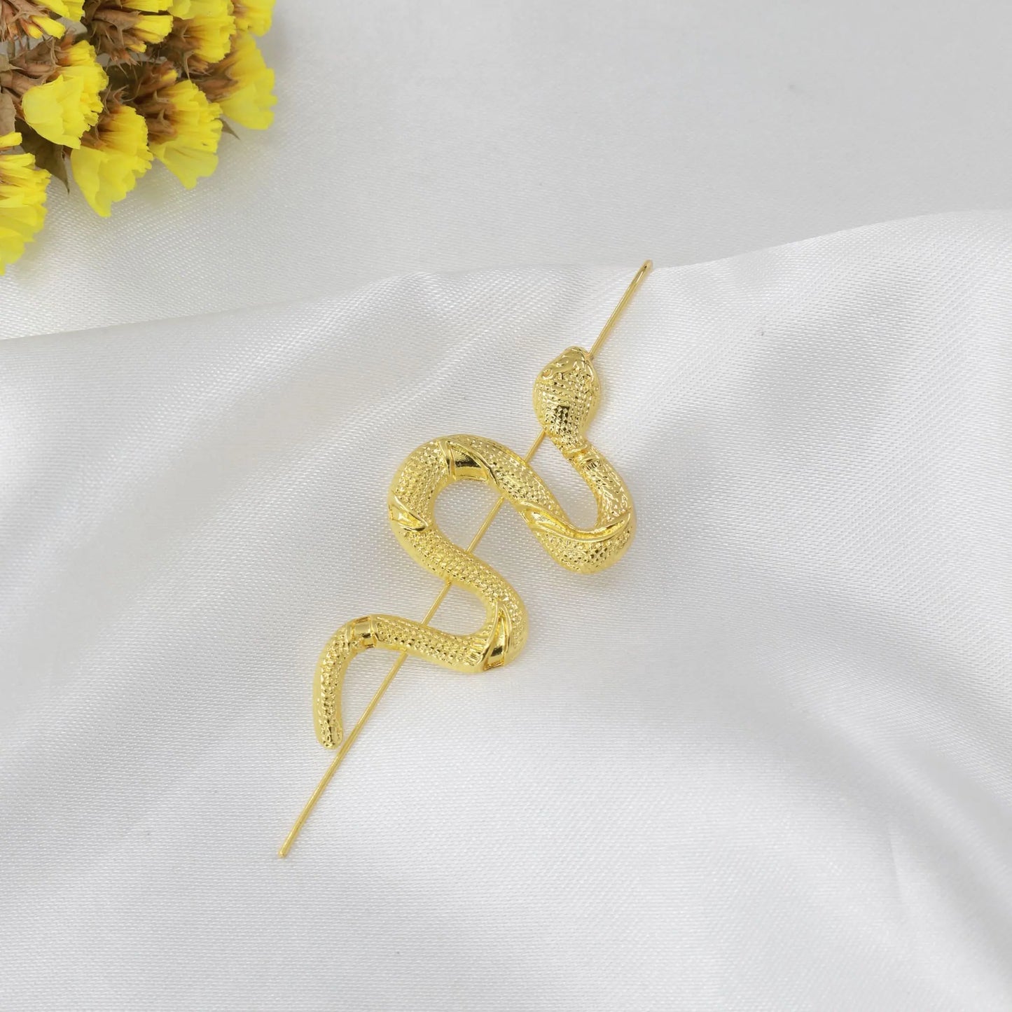 Σκουλαρίκια Cuff φίδι Rosalina Snake από διπλά επιχρυσωμένο ορείχαλκο