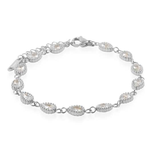 Αλυσίδα χεριού με ζιργκόν Mar and Mar Athena Tear Petite Silver από ανοξείδωτο ατσάλι