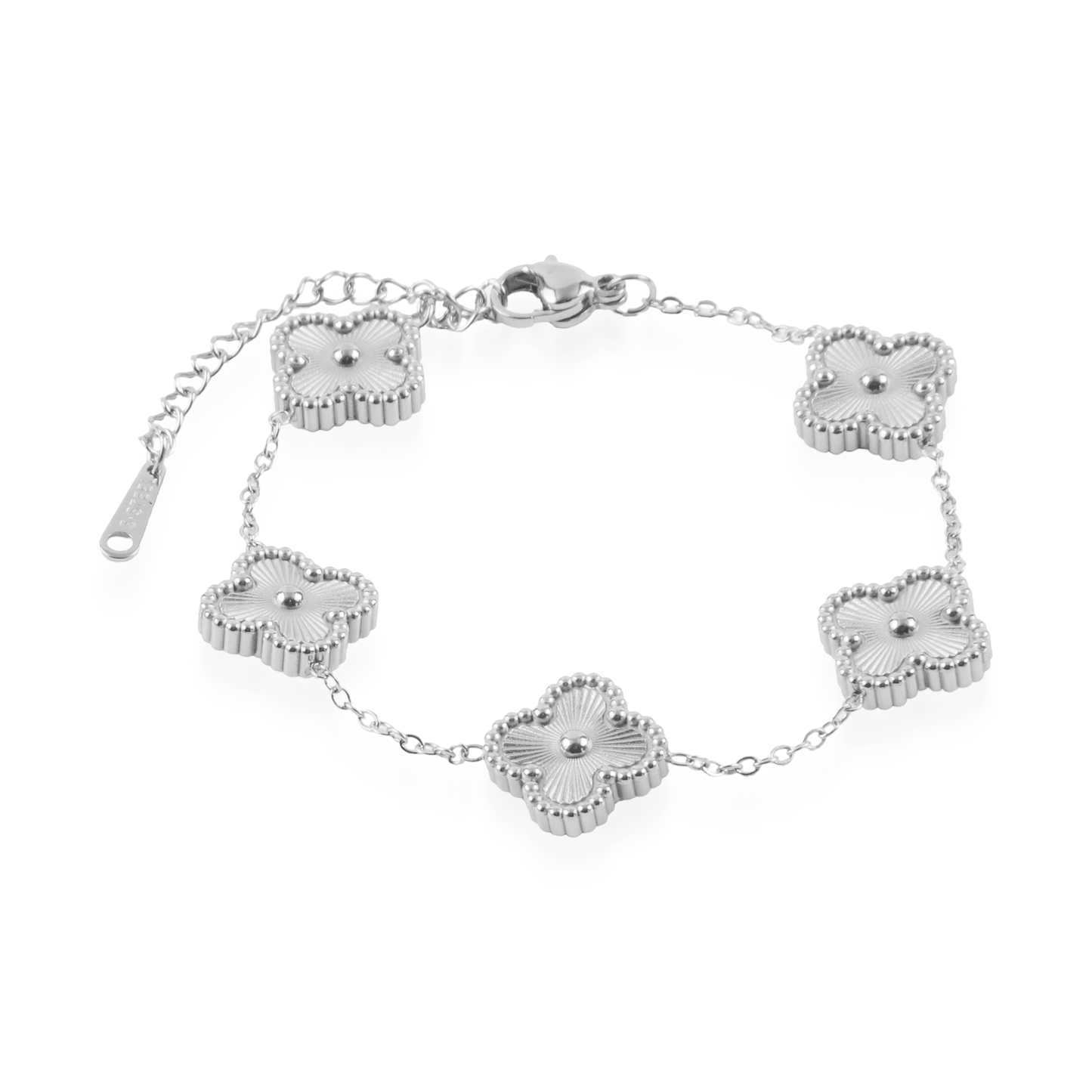 Βραχιόλι Mar and Mar Clover II Silver από ανοξείδωτο ατσάλι