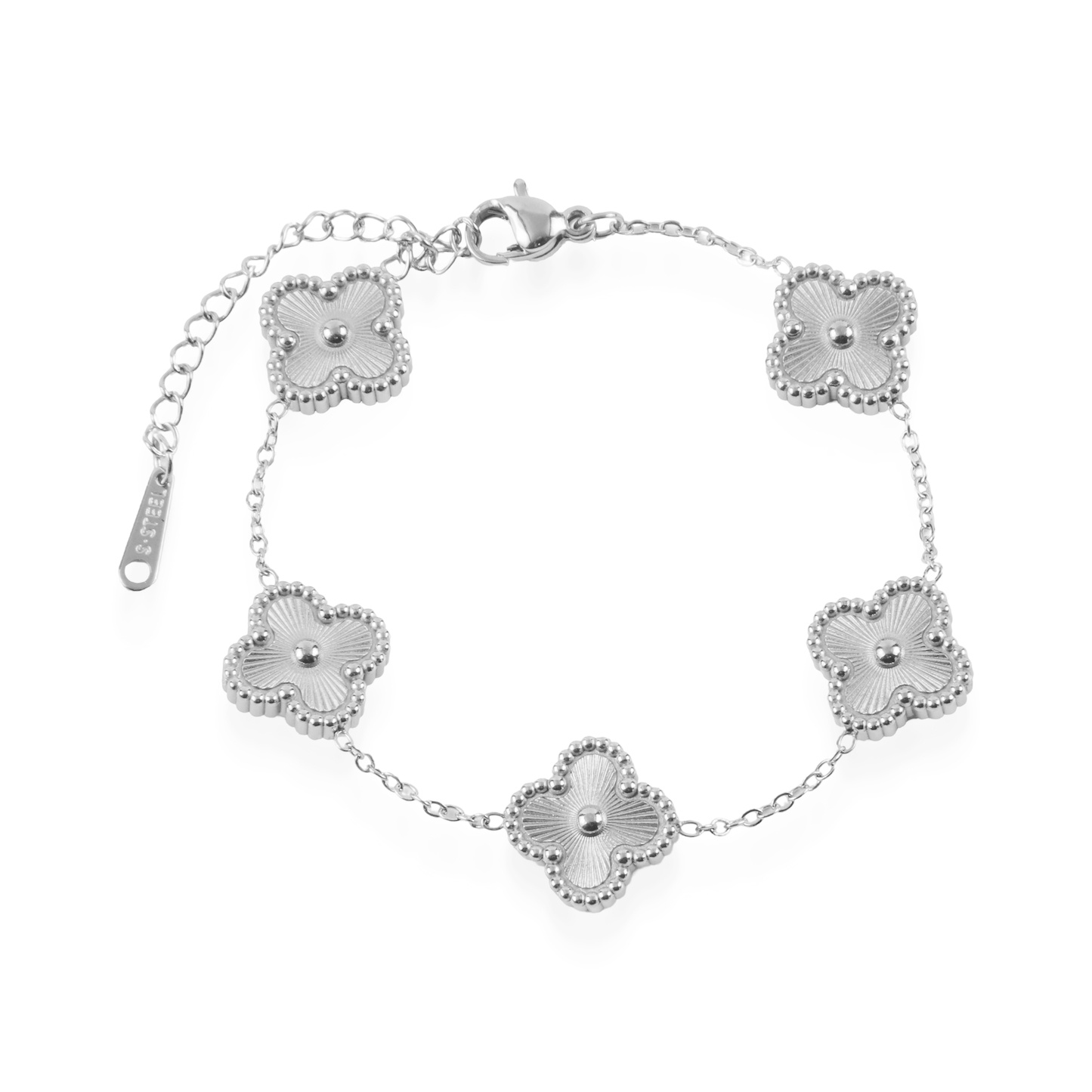 Βραχιόλι Mar and Mar Clover II Silver από ανοξείδωτο ατσάλι