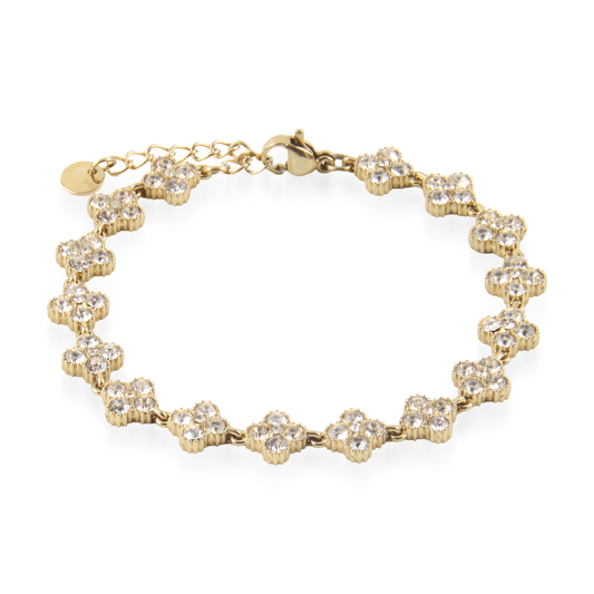 Αλυσίδα χεριού με ζιργκόν Mar and Mar Athena Flower από ανοξείδωτο ατσάλι