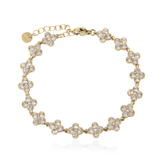 Αλυσίδα χεριού με ζιργκόν Mar and Mar Athena Flower από ανοξείδωτο ατσάλι