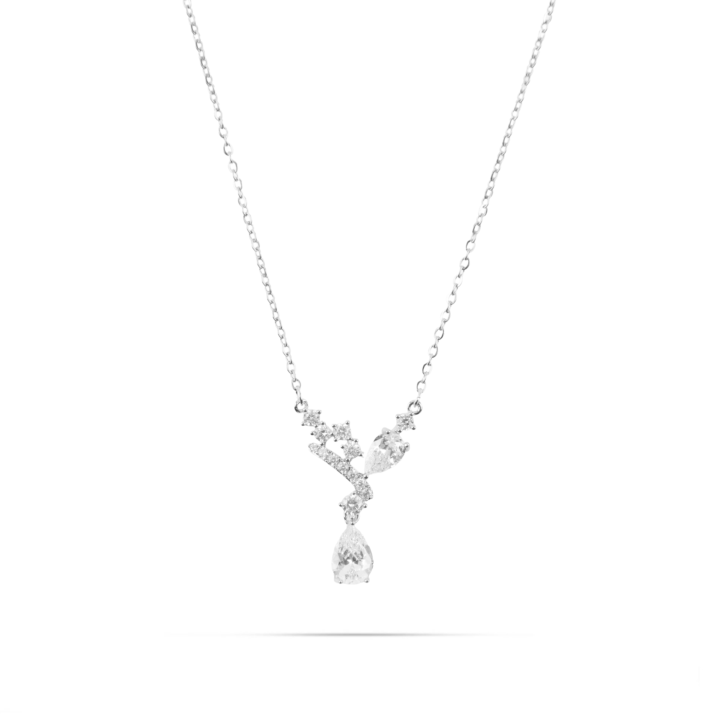 Κολιέ με πέτρες ζιργκόν Mar and Mar Nerina Silver από ανοξείδωτο ατσάλι