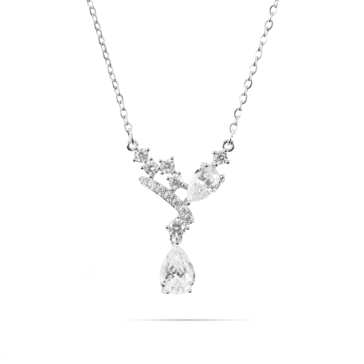 Κολιέ με πέτρες ζιργκόν Mar and Mar Nerina Silver από ανοξείδωτο ατσάλι