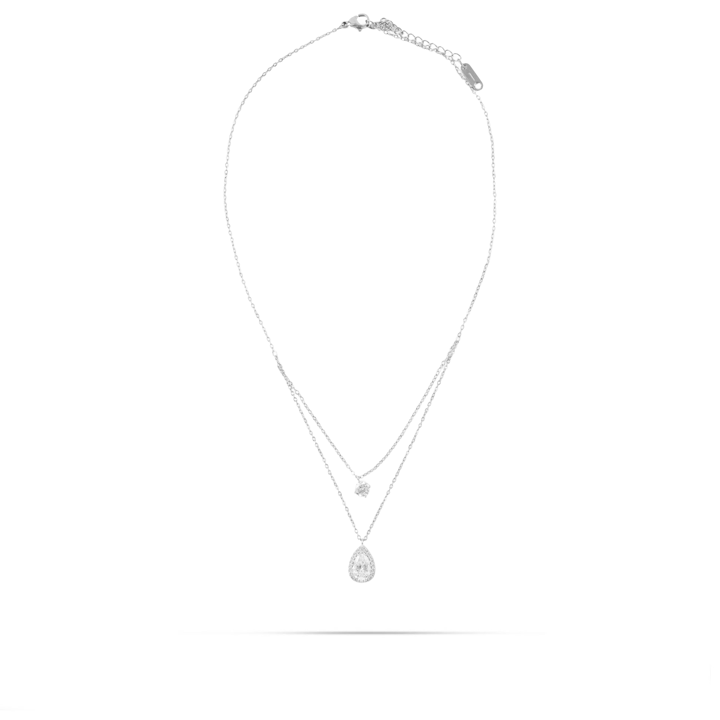 Κολιέ με πέτρες ζιργκόν Mar and Mar Adira Silver από ανοξείδωτο ατσάλι