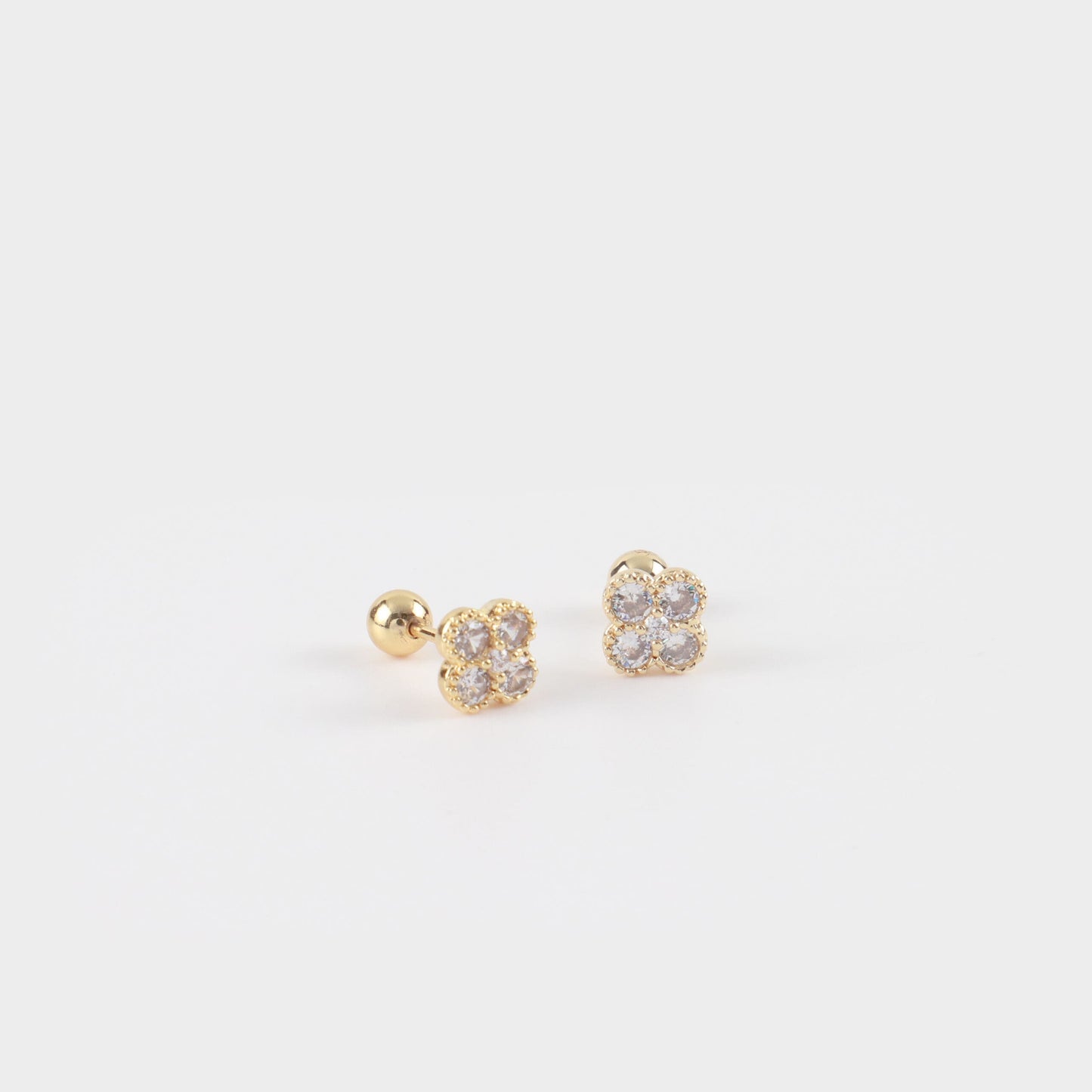 Σκουλαρίκια καρφωτά με ζιργκόν Mar and Mar Lucky Clover Sparkle Kids από ανοξείδωτο ατσάλι