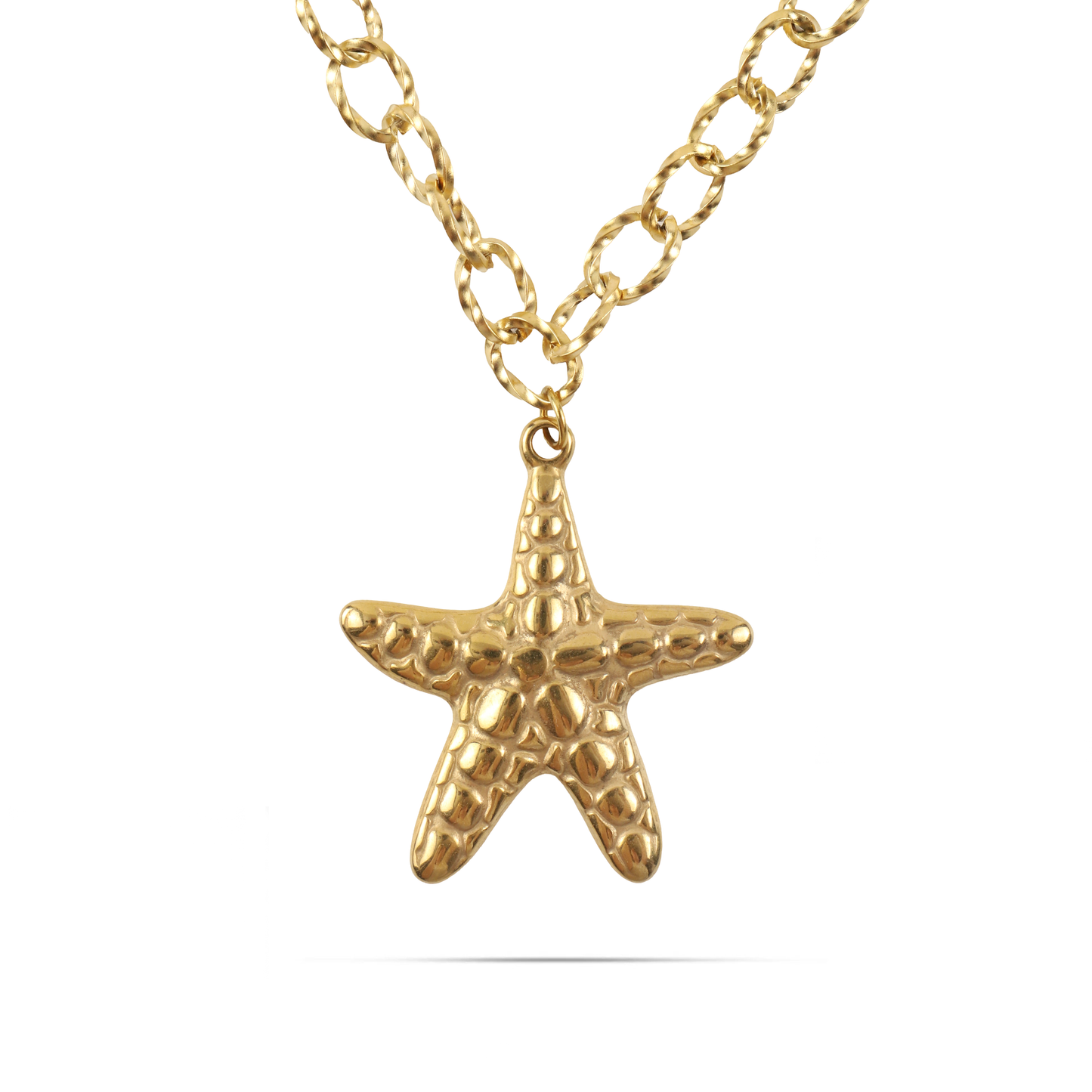 Χειροποίητο κολιέ με ψαράκι Μουράνο Mar and Mar Ocean Starfish Blue από ανοξείδωτο ατσάλι