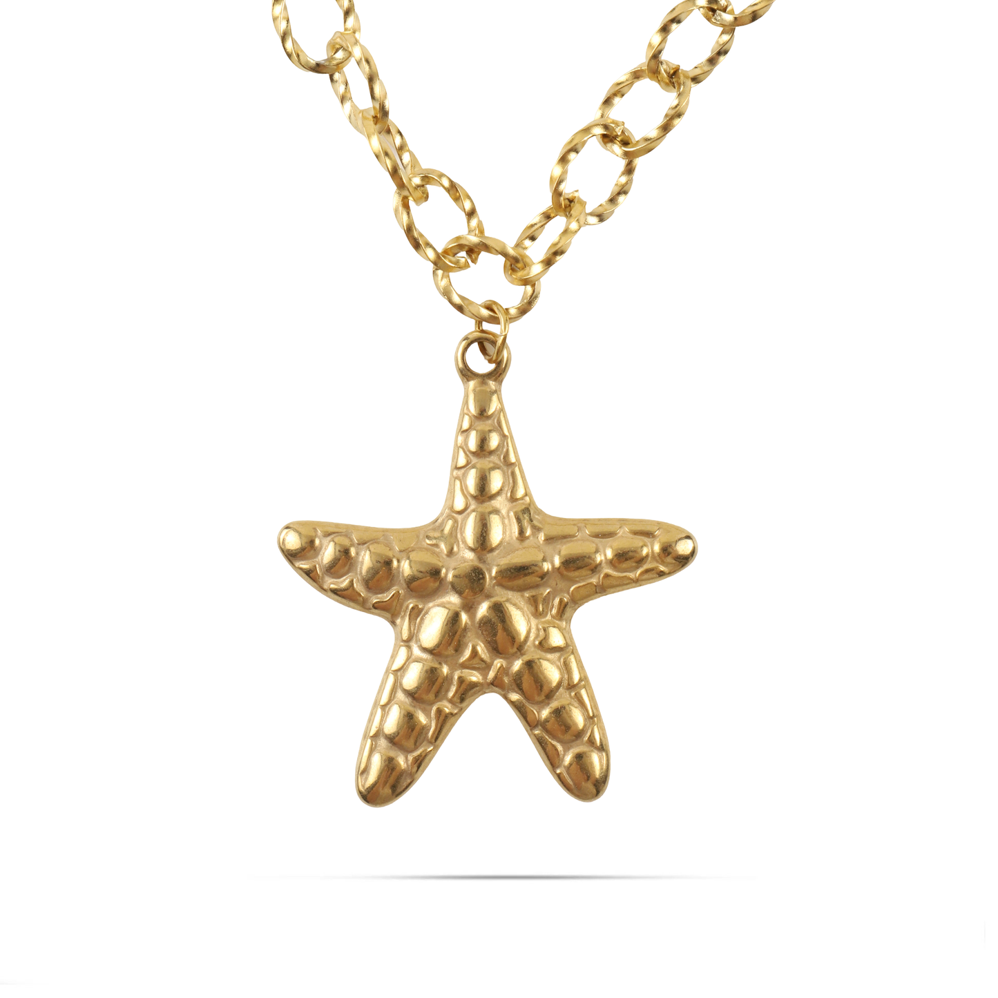 Χειροποίητο κολιέ με ψαράκι Μουράνο Mar and Mar Ocean Starfish Light Blue από ανοξείδωτο ατσάλι