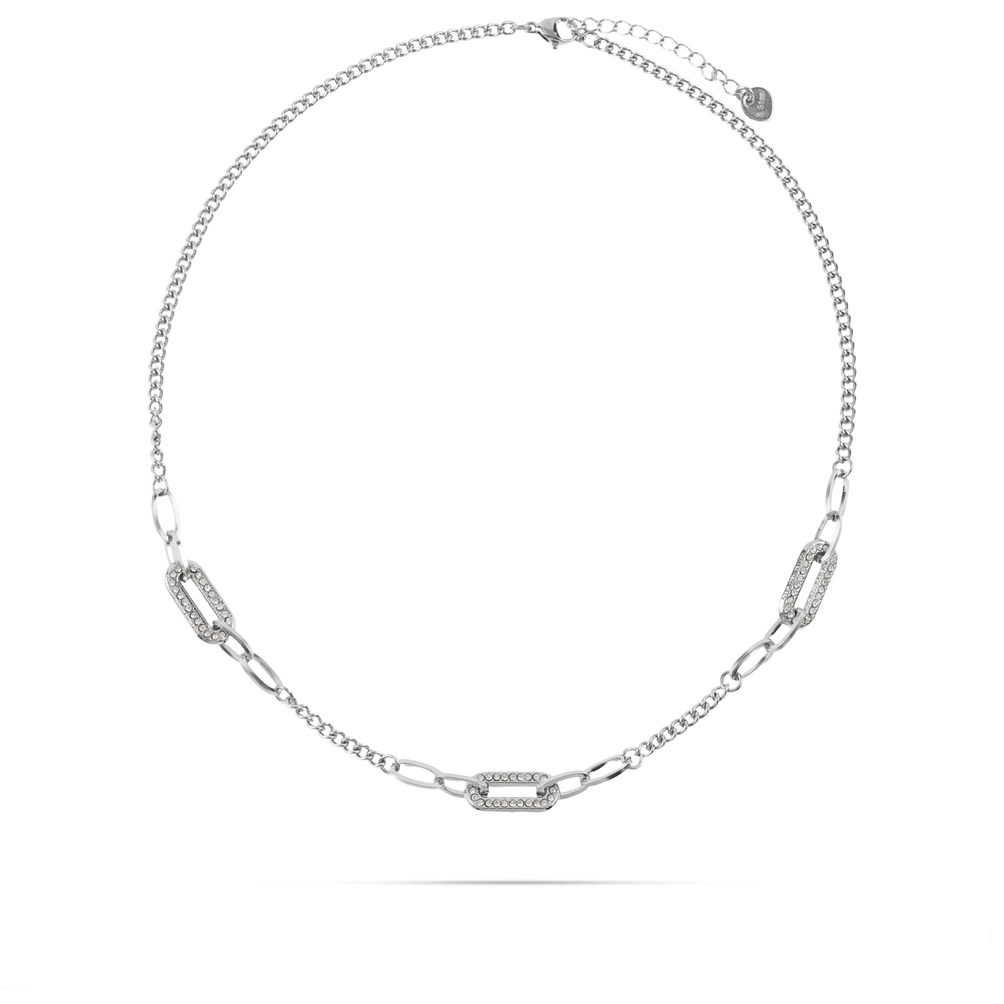 Αλυσίδα λαιμού με ζιργκόν Mar and Mar Rhea Silver από ανοξείδωτο ατσάλι