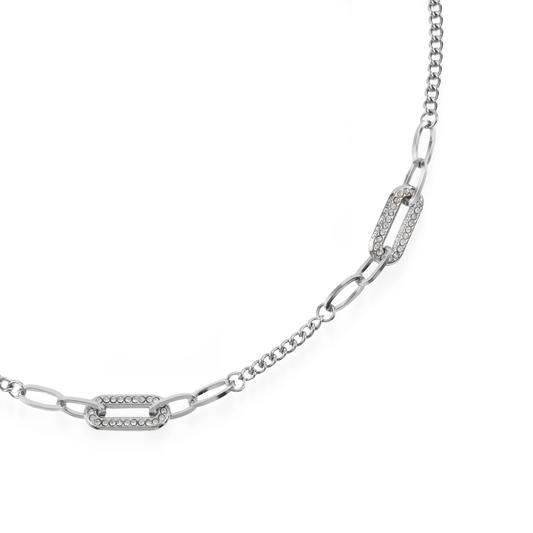 Αλυσίδα λαιμού με ζιργκόν Mar and Mar Rhea Silver από ανοξείδωτο ατσάλι
