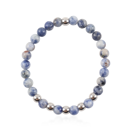 Ανδρικό χειροποίητο βραχιόλι Mar and Mar Ethan με φυσικές ορυκτές πέτρες Λαρβικίτη, Αχάτη και Αιματίτη