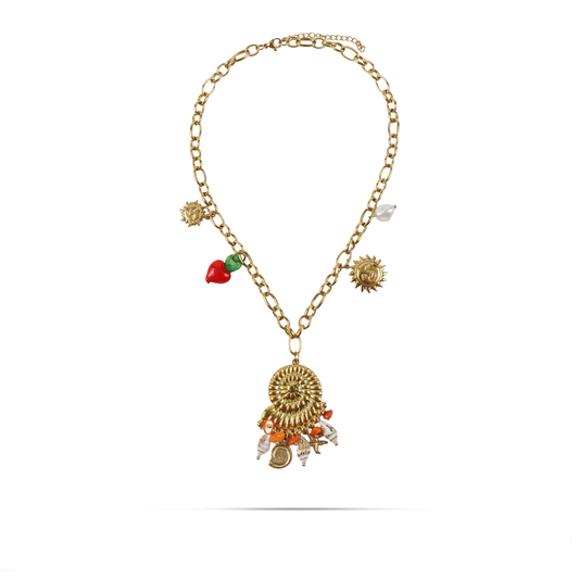 Κολιέ με καλοκαιρινά κρεμαστά Mar and Mar Pelora από ανοξείδωτο ατσάλι