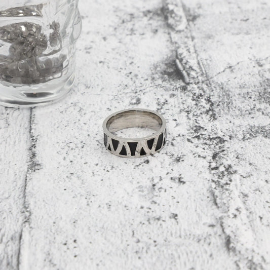 Ανδρικό δαχτυλίδι Mar and Mar Triangles από ανοξείδωτο ατσάλι