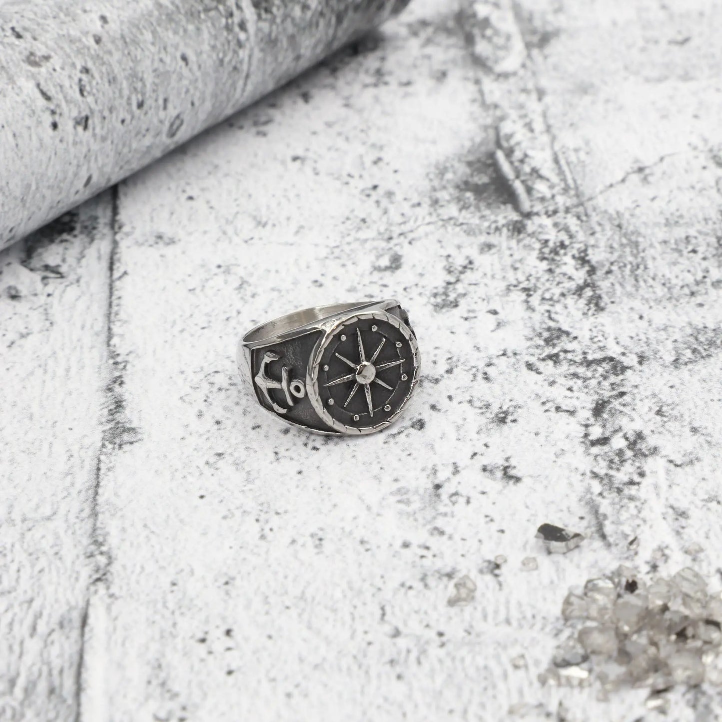 Ανδρικό δαχτυλίδι με άγκυρα Mar & Mar Navigator από ανοξείδωτο ατσάλι