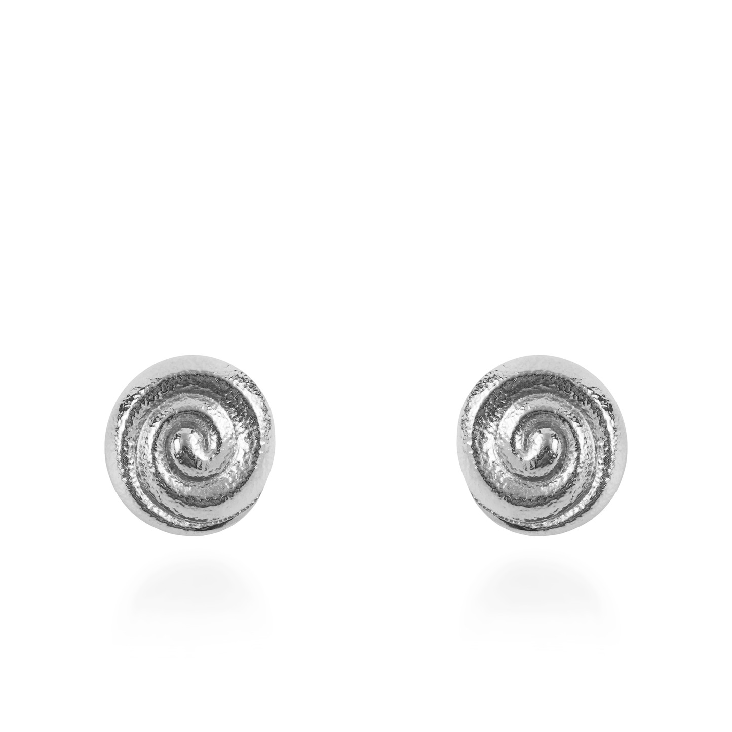 Σκουλαρίκια καρφωτά Mar and Mar Seashell Snail Silver από ανοξείδωτο ατσάλι