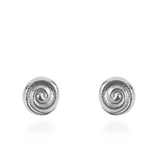 Σκουλαρίκια καρφωτά Mar and Mar Seashell Snail Silver από ανοξείδωτο ατσάλι