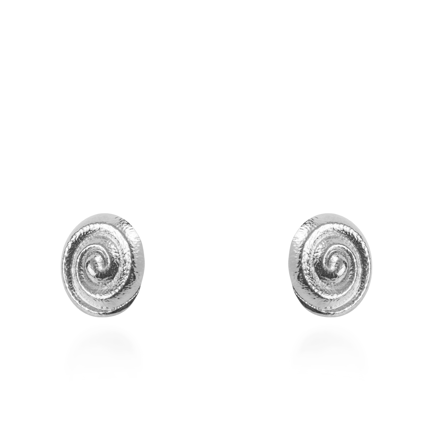 Σκουλαρίκια καρφωτά Mar and Mar Seashell Snail Silver από ανοξείδωτο ατσάλι
