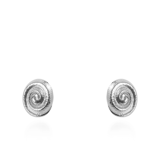 Σκουλαρίκια καρφωτά Mar and Mar Seashell Snail Silver από ανοξείδωτο ατσάλι