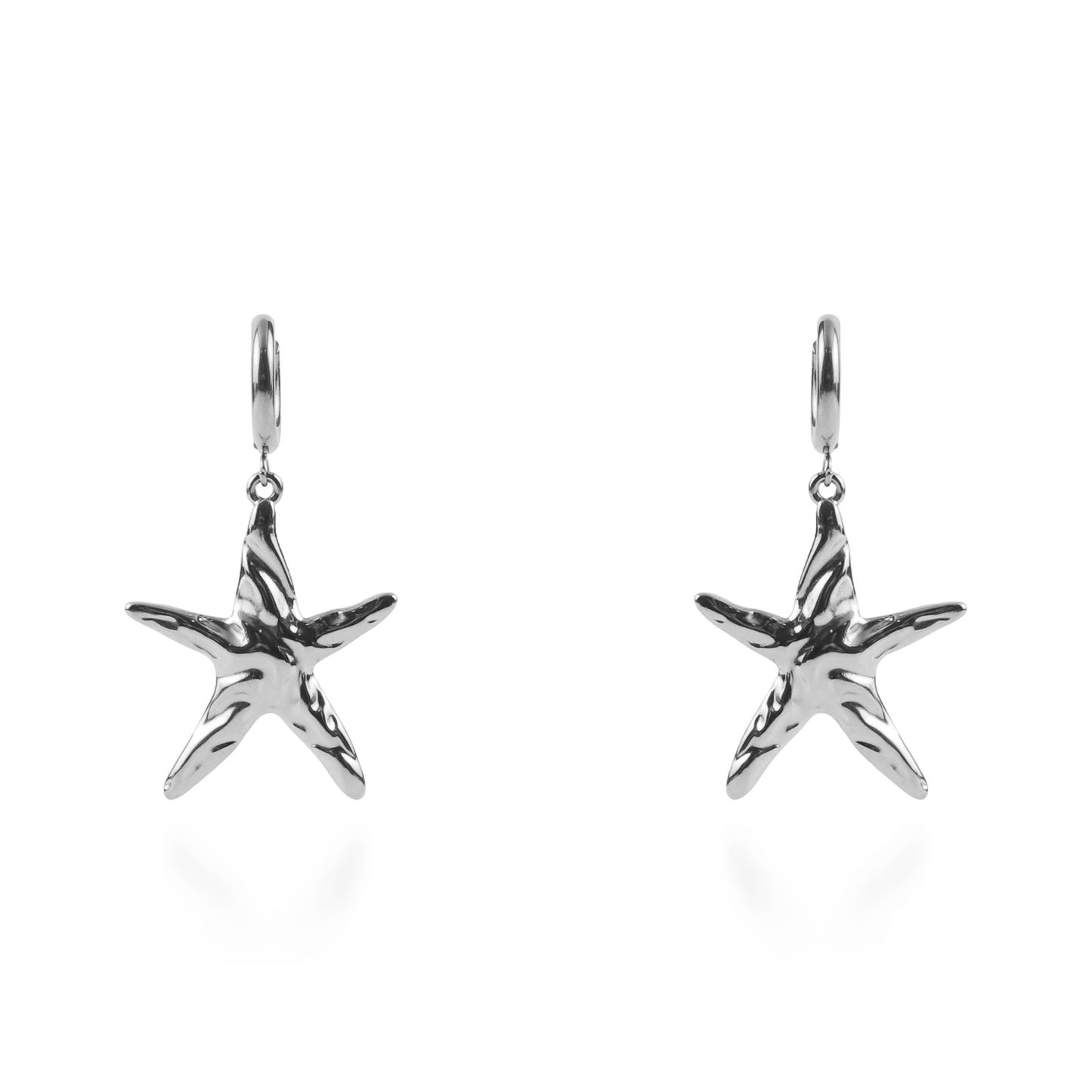 Σκουλαρίκια κρεμαστά Mar and Mar Starfish II Silver από ανοξείδωτο ατσάλι