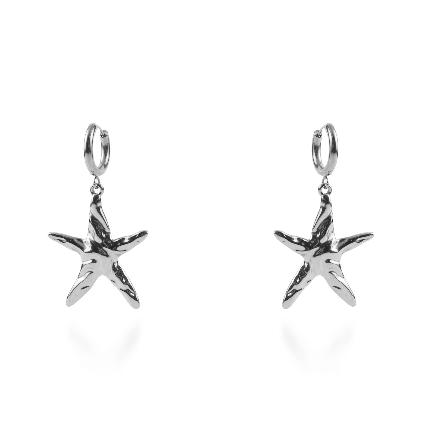 Σκουλαρίκια κρεμαστά Mar and Mar Starfish II Silver από ανοξείδωτο ατσάλι