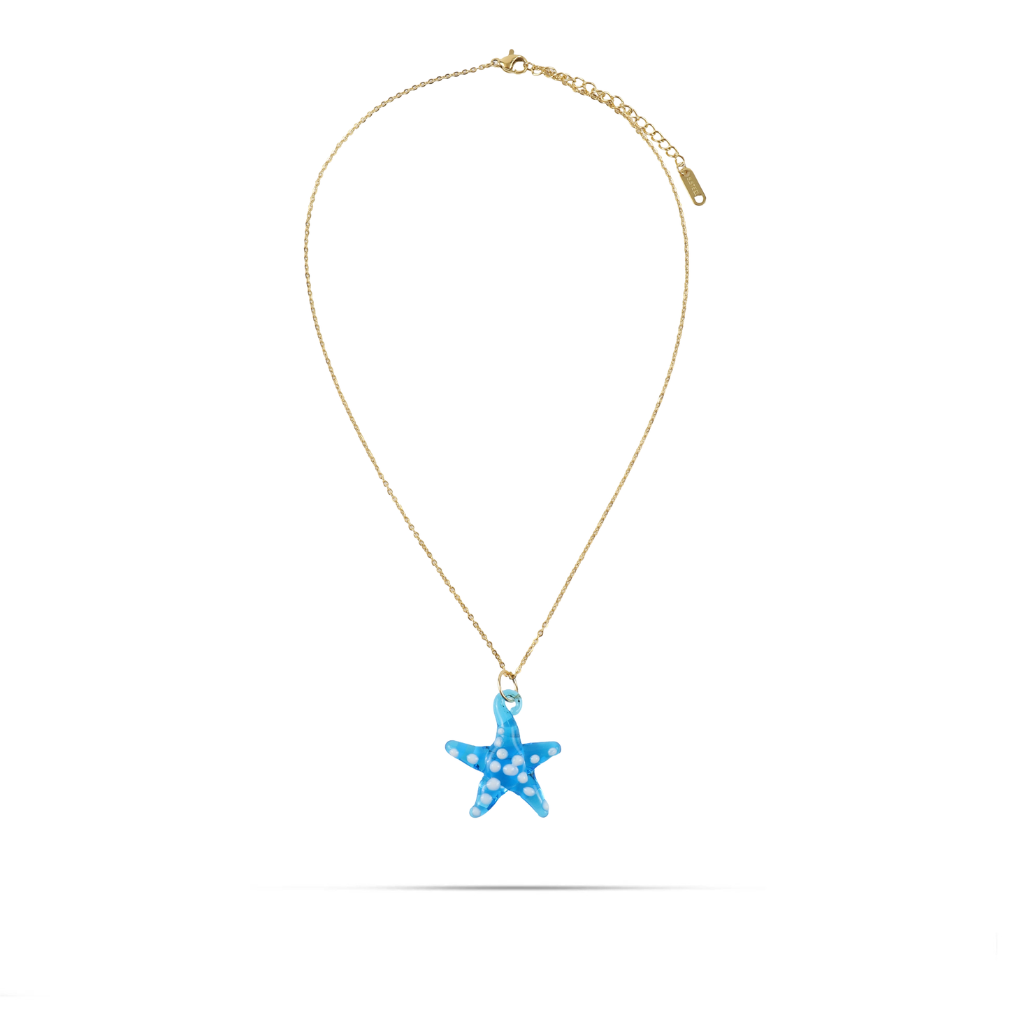 Γυναικείο κολιέ με αστερία από Μουράνο Mar and Mar Starfish Blue από ανοξείδωτο ατσάλι